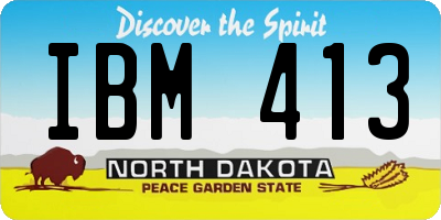 ND license plate IBM413