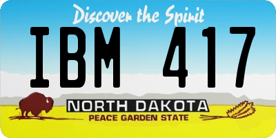 ND license plate IBM417