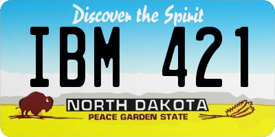 ND license plate IBM421