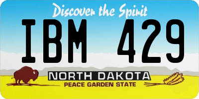 ND license plate IBM429