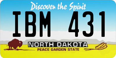 ND license plate IBM431
