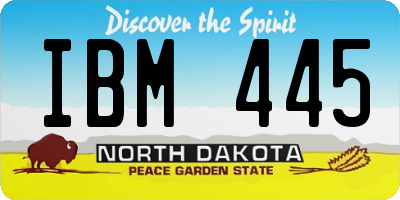 ND license plate IBM445