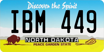 ND license plate IBM449