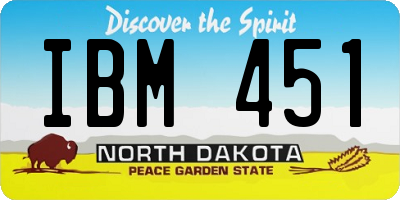 ND license plate IBM451