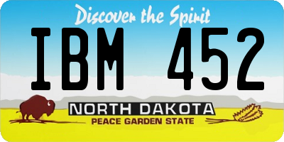 ND license plate IBM452