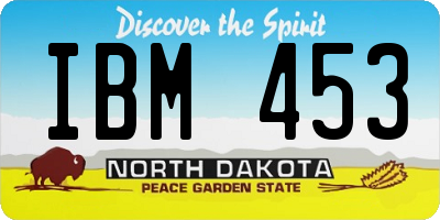 ND license plate IBM453