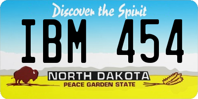 ND license plate IBM454