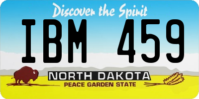 ND license plate IBM459