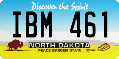 ND license plate IBM461