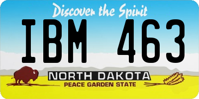 ND license plate IBM463