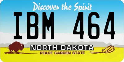 ND license plate IBM464