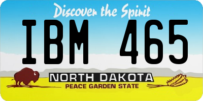 ND license plate IBM465