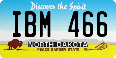 ND license plate IBM466