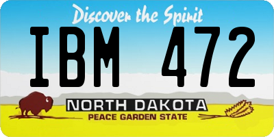 ND license plate IBM472