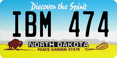 ND license plate IBM474