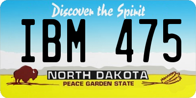 ND license plate IBM475
