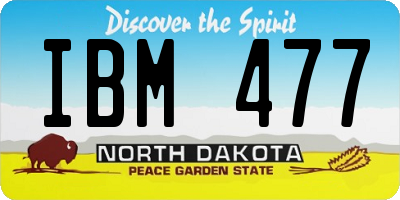 ND license plate IBM477