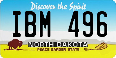 ND license plate IBM496