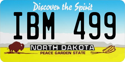ND license plate IBM499