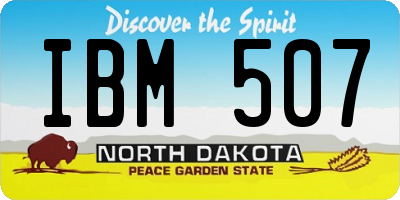 ND license plate IBM507