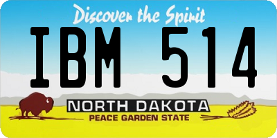 ND license plate IBM514