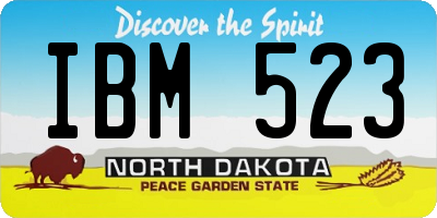 ND license plate IBM523