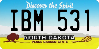 ND license plate IBM531