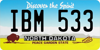 ND license plate IBM533