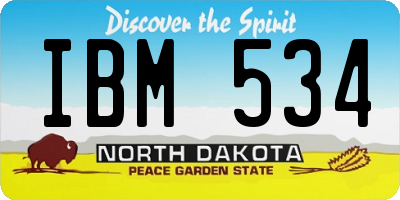 ND license plate IBM534