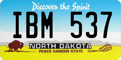 ND license plate IBM537