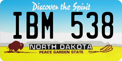 ND license plate IBM538