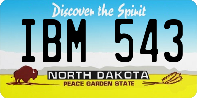 ND license plate IBM543
