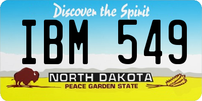 ND license plate IBM549