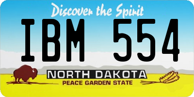 ND license plate IBM554