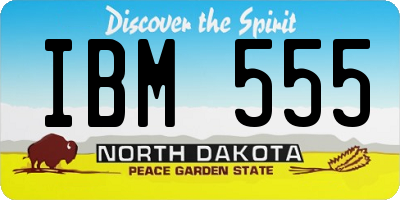 ND license plate IBM555