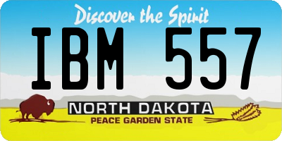 ND license plate IBM557