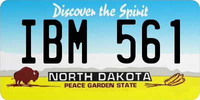 ND license plate IBM561