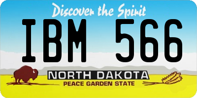 ND license plate IBM566