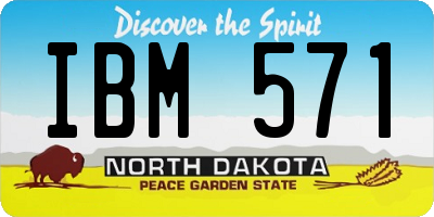 ND license plate IBM571