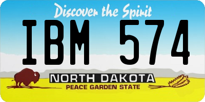 ND license plate IBM574