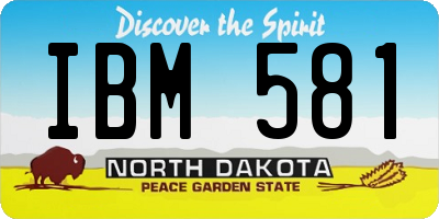 ND license plate IBM581