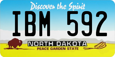ND license plate IBM592
