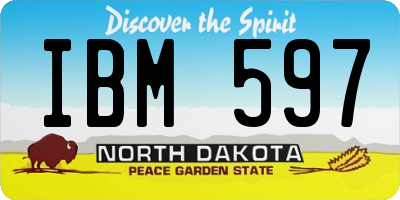 ND license plate IBM597