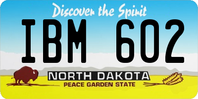 ND license plate IBM602