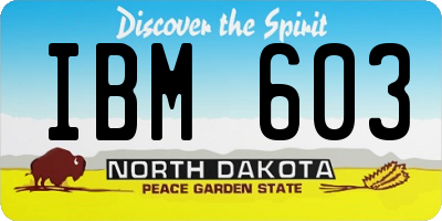ND license plate IBM603