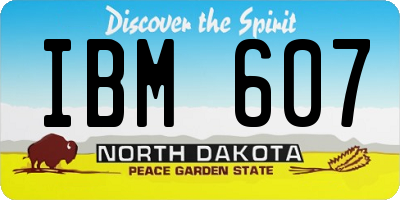 ND license plate IBM607