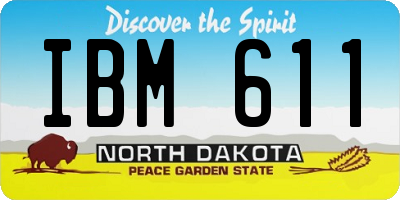 ND license plate IBM611