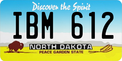 ND license plate IBM612