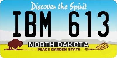 ND license plate IBM613