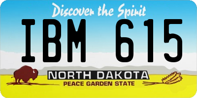 ND license plate IBM615